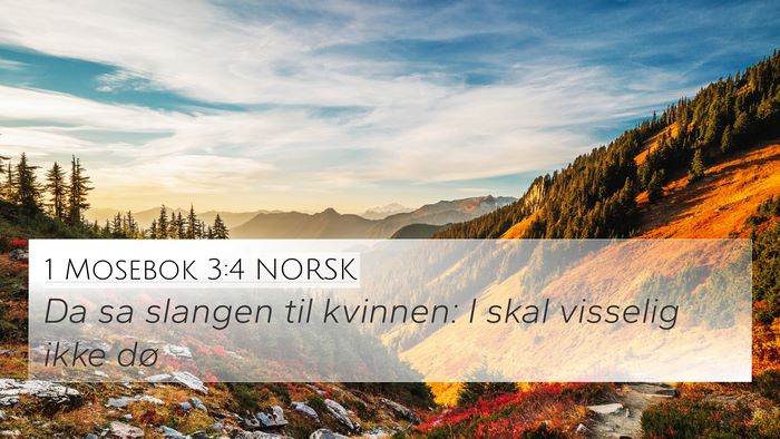 1 Mosebok 3:4 NORSK Bible Verse Image