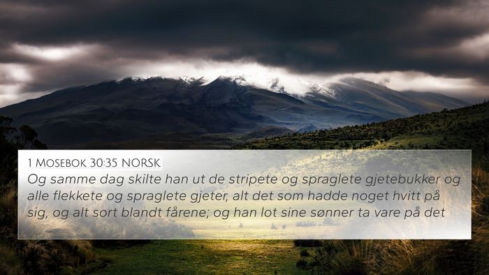 1 Mosebok 30:35 NORSK Bible Verse Image