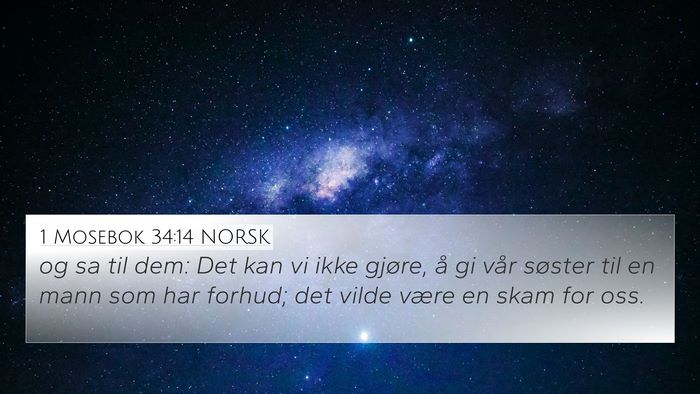 1 Mosebok 34:14 NORSK Bible Verse Image