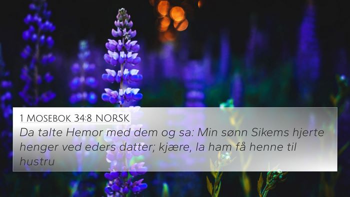 1 Mosebok 34:8 NORSK Bible Verse Image