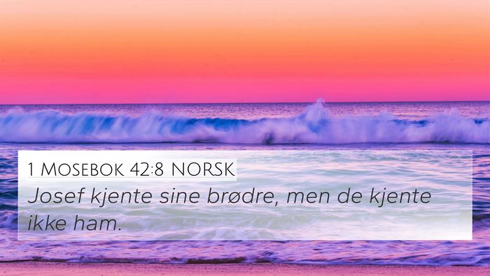 1 Mosebok 42:8 NORSK 4K Wallpaper - Josef kjente sine brødre, men de kjente ikke - 4K Wallpaper Bible Verse