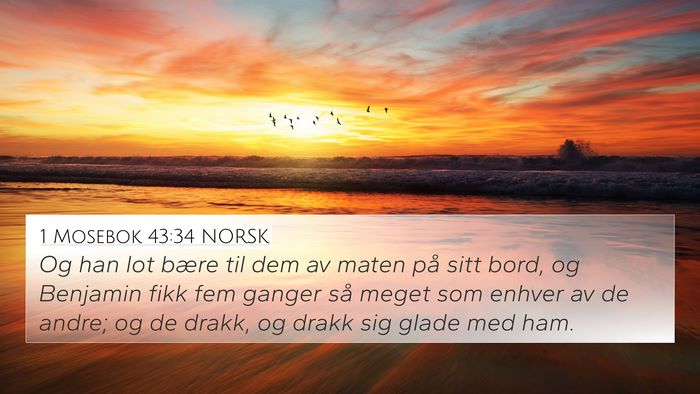 1 Mosebok 43:34 NORSK Bible Verse Image