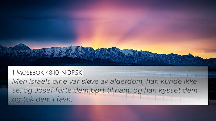 1 Mosebok 48:10 NORSK Bible Verse Image