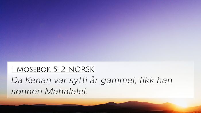 1 Mosebok 5:12 NORSK 4K Wallpaper - Da Kenan var sytti år gammel, fikk han sønnen - 4K Wallpaper Bible Verse