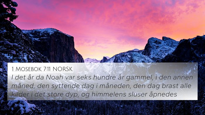 1 Mosebok 7:11 NORSK Bible Verse Image