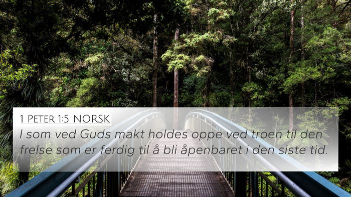 1 Peter 1:5 NORSK Bible Verse Image