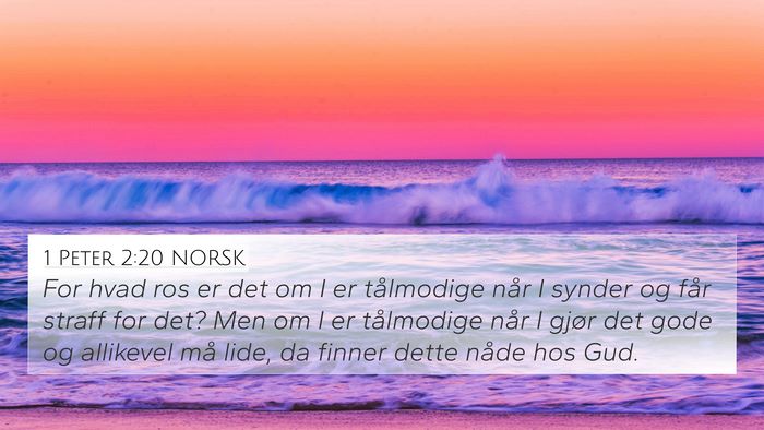 1 Peter 2:20 NORSK 4K Wallpaper - For hvad ros er det om I er tålmodige når I - 4K Wallpaper Bible Verse
