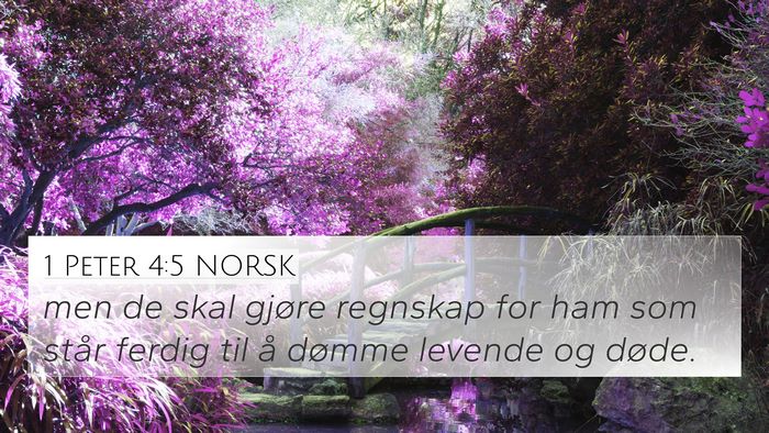 1 Peter 4:5 NORSK 4K Wallpaper - men de skal gjøre regnskap for ham som står - 4K Wallpaper Bible Verse