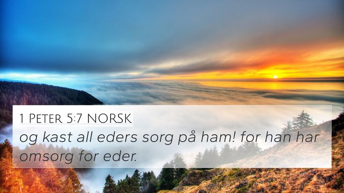 1 Peter 5:7 NORSK Bible Verse Image