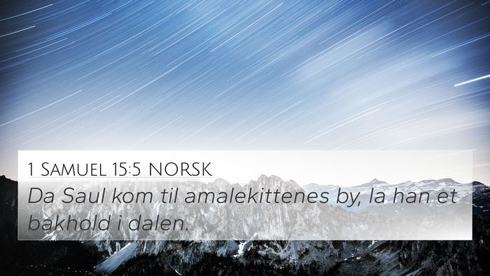 1 Samuel 15:5 NORSK 4K Wallpaper - Da Saul kom til amalekittenes by, la han et - 4K Wallpaper Bible Verse
