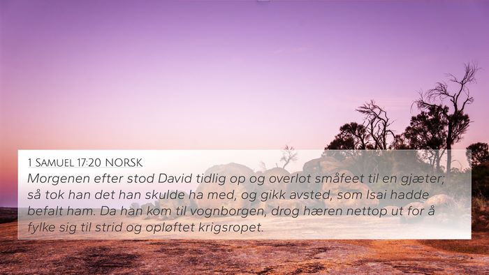 1 Samuel 17:20 NORSK Bible Verse Image