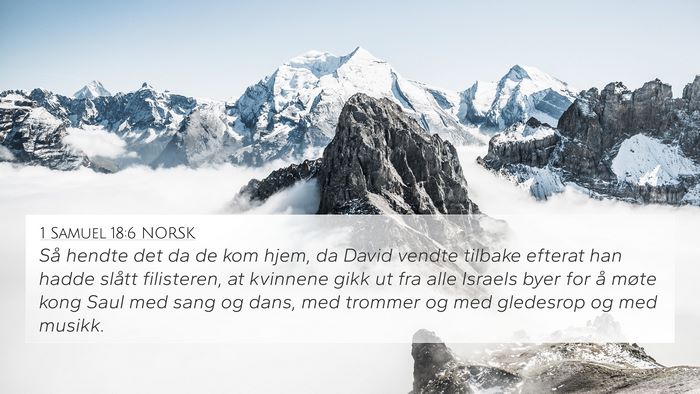 1 Samuel 18:6 NORSK Bible Verse Image