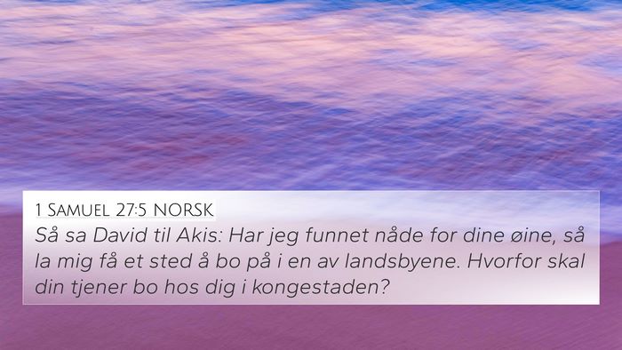 1 Samuel 27:5 NORSK 4K Wallpaper - Så sa David til Akis: Har jeg funnet nåde for - 4K Wallpaper Bible Verse