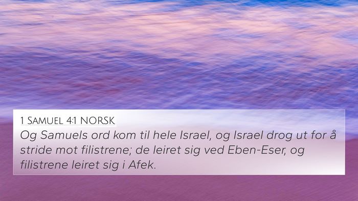 1 Samuel 4:1 NORSK Bible Verse Image