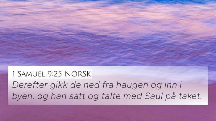 1 Samuel 9:25 NORSK 4K Wallpaper - Derefter gikk de ned fra haugen og inn i byen, og - 4K Wallpaper Bible Verse