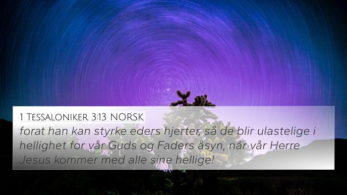 1 Tessaloniker 3:13 NORSK Bible Verse Image