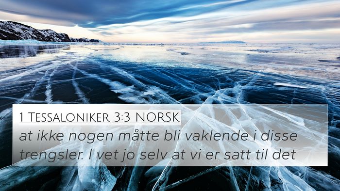 1 Tessaloniker 3:3 NORSK Bible Verse Image