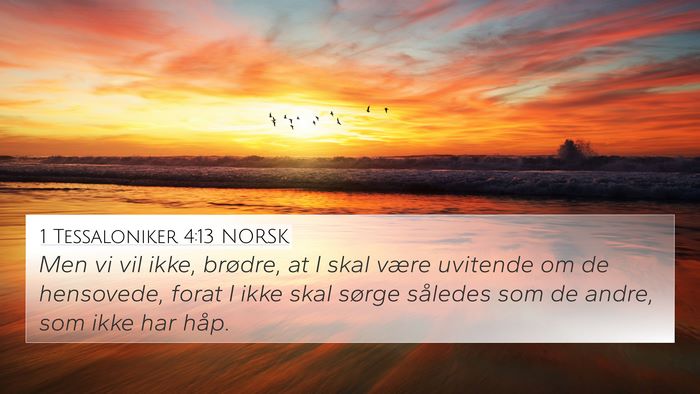 1 Tessaloniker 4:13 NORSK Bible Verse Image