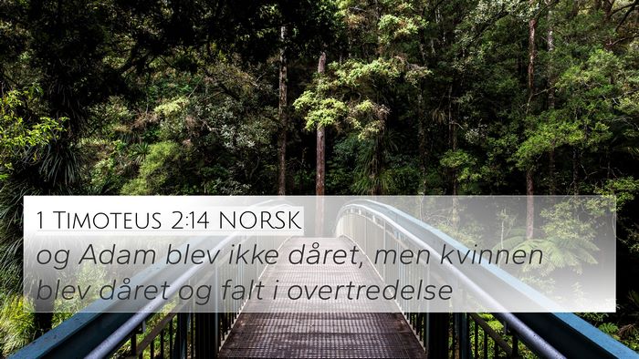 1 Timoteus 2:14 NORSK 4K Wallpaper - og Adam blev ikke dåret, men kvinnen blev dåret - 4K Wallpaper Bible Verse