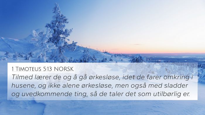 1 Timoteus 5:13 NORSK Bible Verse Image