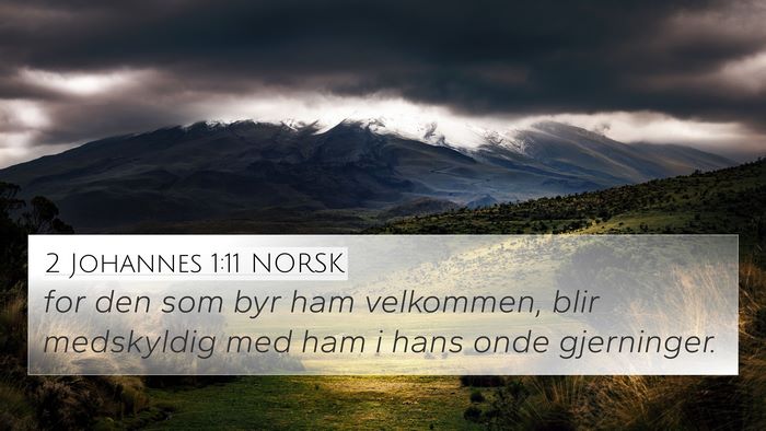 2 Johannes 1:11 NORSK Bible Verse Image
