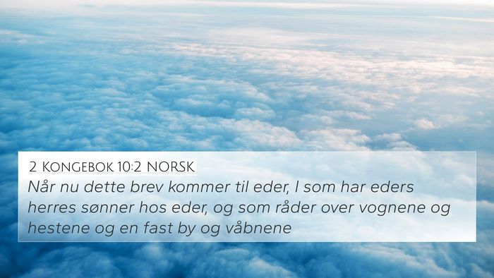 2 Kongebok 10:2 NORSK 4K Wallpaper - Når nu dette brev kommer til eder, I som har - 4K Wallpaper Bible Verse