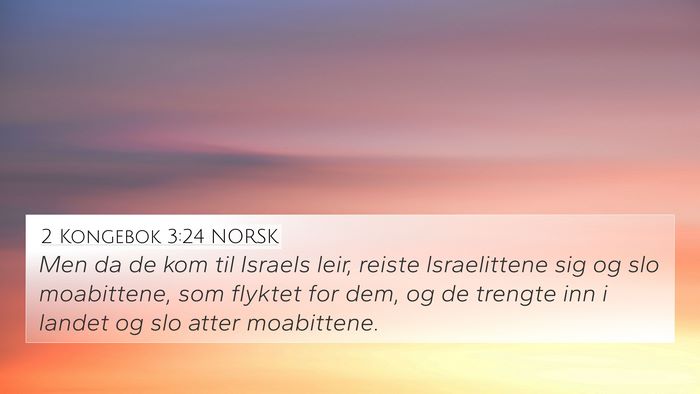 2 Kongebok 3:24 NORSK 4K Wallpaper - Men da de kom til Israels leir, reiste - 4K Wallpaper Bible Verse
