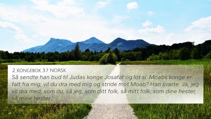 2 Kongebok 3:7 NORSK 4K Wallpaper - Så sendte han bud til Judas konge Josafat og lot - 4K Wallpaper Bible Verse