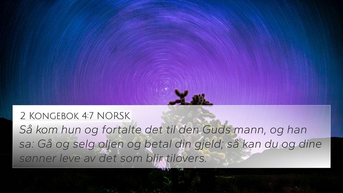 2 Kongebok 4:7 NORSK 4K Wallpaper - Så kom hun og fortalte det til den Guds mann, og - 4K Wallpaper Bible Verse