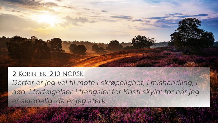 2 Korinter 12:10 NORSK Bible Verse Image