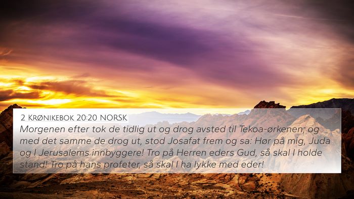 2 Krønikebok 20:20 NORSK Bible Verse Image