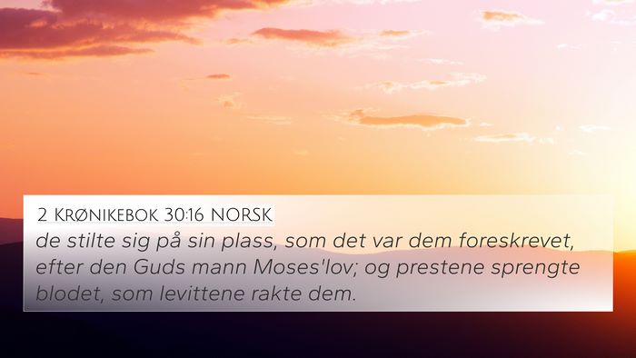 2 Krønikebok 30:16 NORSK 4K Wallpaper - de stilte sig på sin plass, som det var dem - 4K Wallpaper Bible Verse