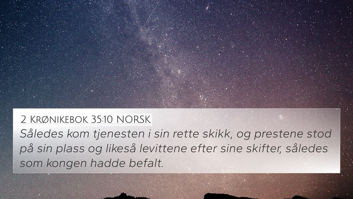2 Krønikebok 35:10 NORSK Bible Verse Image
