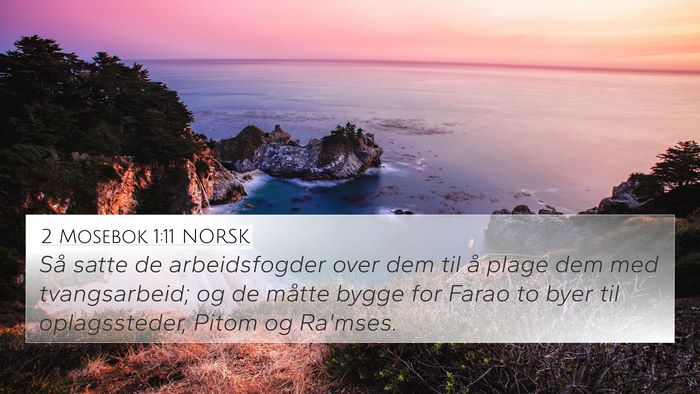 2 Mosebok 1:11 NORSK Bible Verse Image