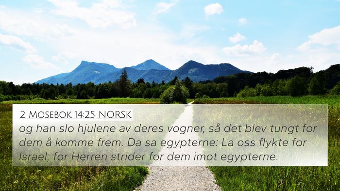 2 Mosebok 14:25 NORSK Bible Verse Image