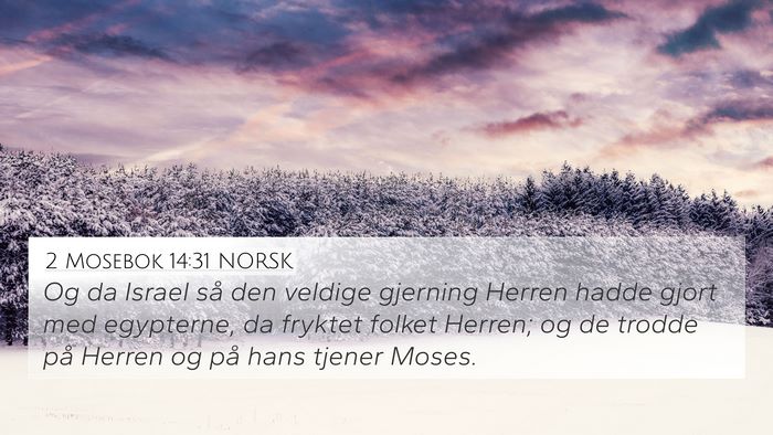 2 Mosebok 14:31 NORSK Bible Verse Image