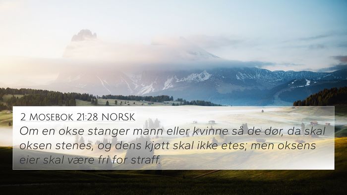 2 Mosebok 21:28 NORSK Bible Verse Image