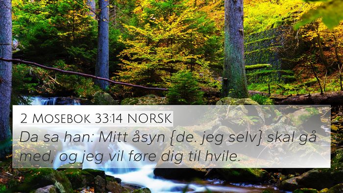 2 Mosebok 33:14 NORSK Bible Verse Image