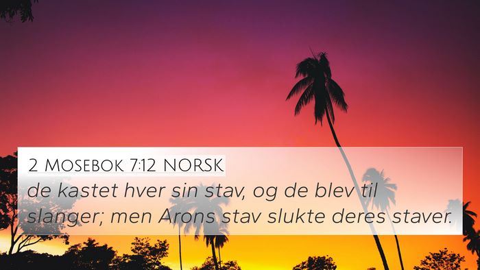 2 Mosebok 7:12 NORSK 4K Wallpaper - de kastet hver sin stav, og de blev til slanger; - 4K Wallpaper Bible Verse
