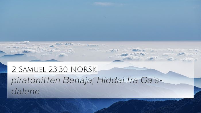 2 Samuel 23:30 NORSK 4K Wallpaper - piratonitten Benaja; Hiddai fra - 4K Wallpaper Bible Verse