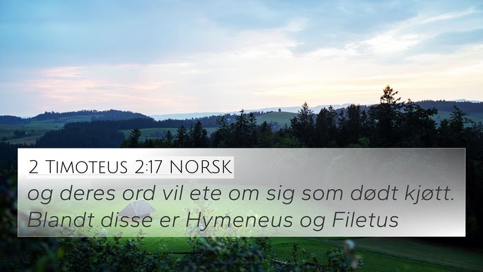 2 Timoteus 2:17 NORSK Bible Verse Image