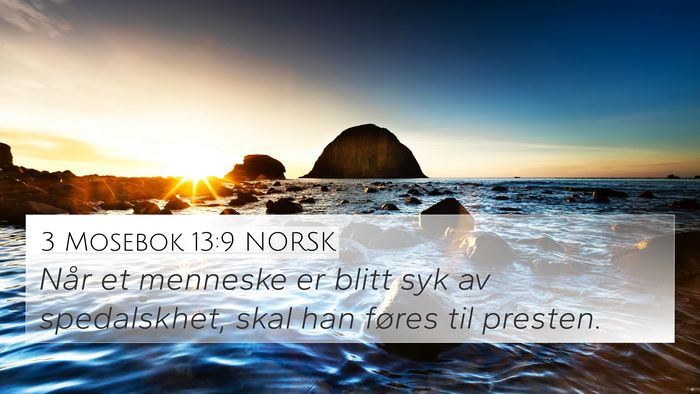 3 Mosebok 13:9 NORSK 4K Wallpaper - Når et menneske er blitt syk av spedalskhet, - 4K Wallpaper Bible Verse