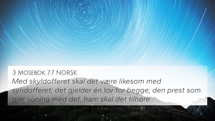 3 Mosebok 7:7 NORSK 4K Wallpaper - Med skyldofferet skal det være likesom med - 4K Wallpaper Bible Verse