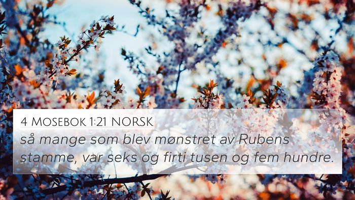 4 Mosebok 1:21 NORSK 4K Wallpaper - så mange som blev mønstret av Rubens stamme, - 4K Wallpaper Bible Verse
