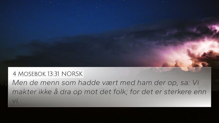 4 Mosebok 13:31 NORSK Bible Verse Image