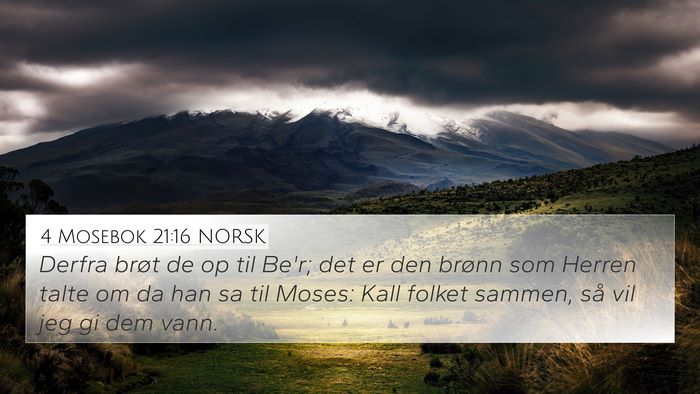4 Mosebok 21:16 NORSK 4K Wallpaper - Derfra brøt de op til Be'r; det er den brønn - 4K Wallpaper Bible Verse