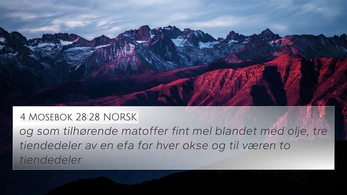 4 Mosebok 28:28 NORSK 4K Wallpaper - og som tilhørende matoffer fint mel blandet med - 4K Wallpaper Bible Verse