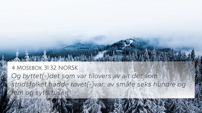 4 Mosebok 31:32 NORSK 4K Wallpaper - Og byttet(-)det som var tilovers av alt det som - 4K Wallpaper Bible Verse
