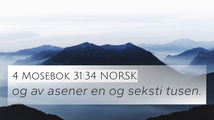 4 Mosebok 31:34 NORSK 4K Wallpaper - og av asener en og seksti - 4K Wallpaper Bible Verse