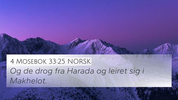 4 Mosebok 33:25 NORSK 4K Wallpaper - Og de drog fra Harada og leiret sig i - 4K Wallpaper Bible Verse